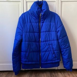cobalt blue forever 21 puffer jacket size M